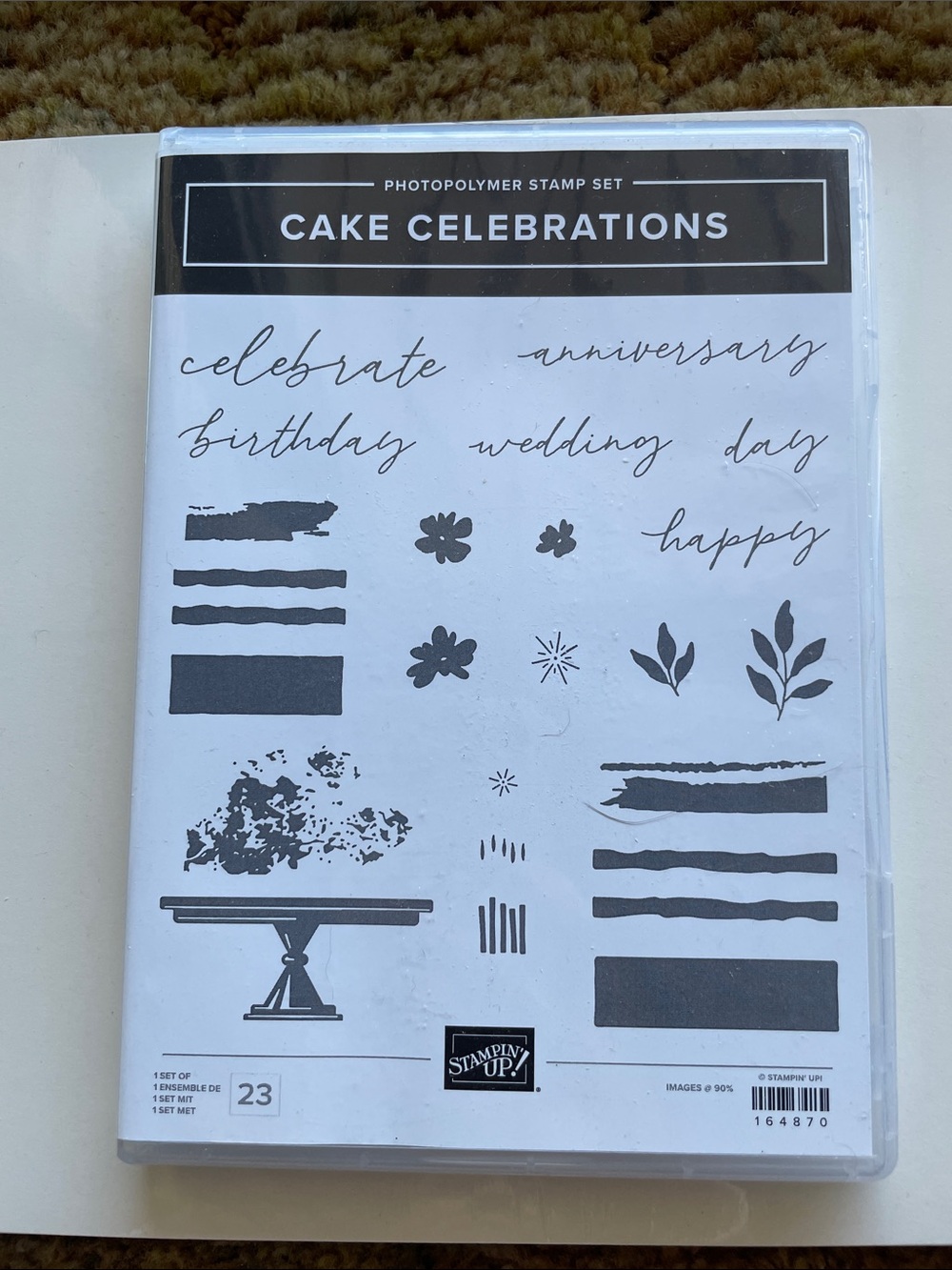 Stampin' Up! Cake Celebrations Photopolymer Stamp Set - Black & White